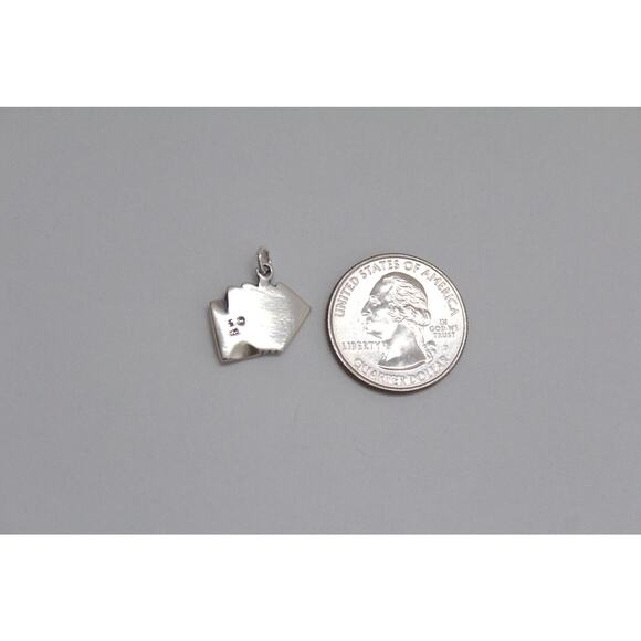 Sterling Silver Royal Flush Cards Charm - Picture 4 of 4